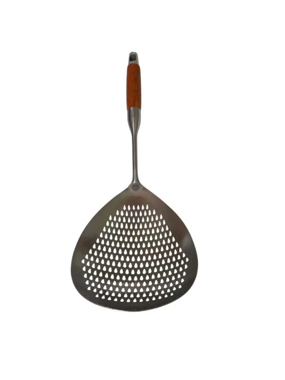 16-Inch Skimmer Slotted Spoon Wooden Handle Stainless Steel Spider Strainer
